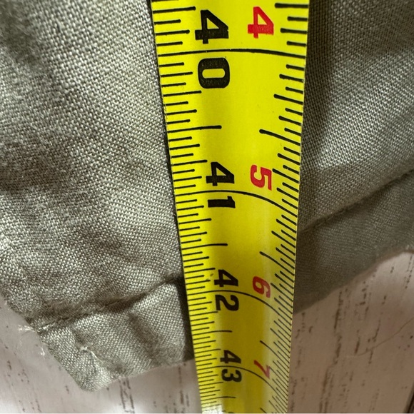 Cynthia Rowley 100% Linen Trench Coat Green Belted Size S Minimalist Lightweight - Picture 13 of 14